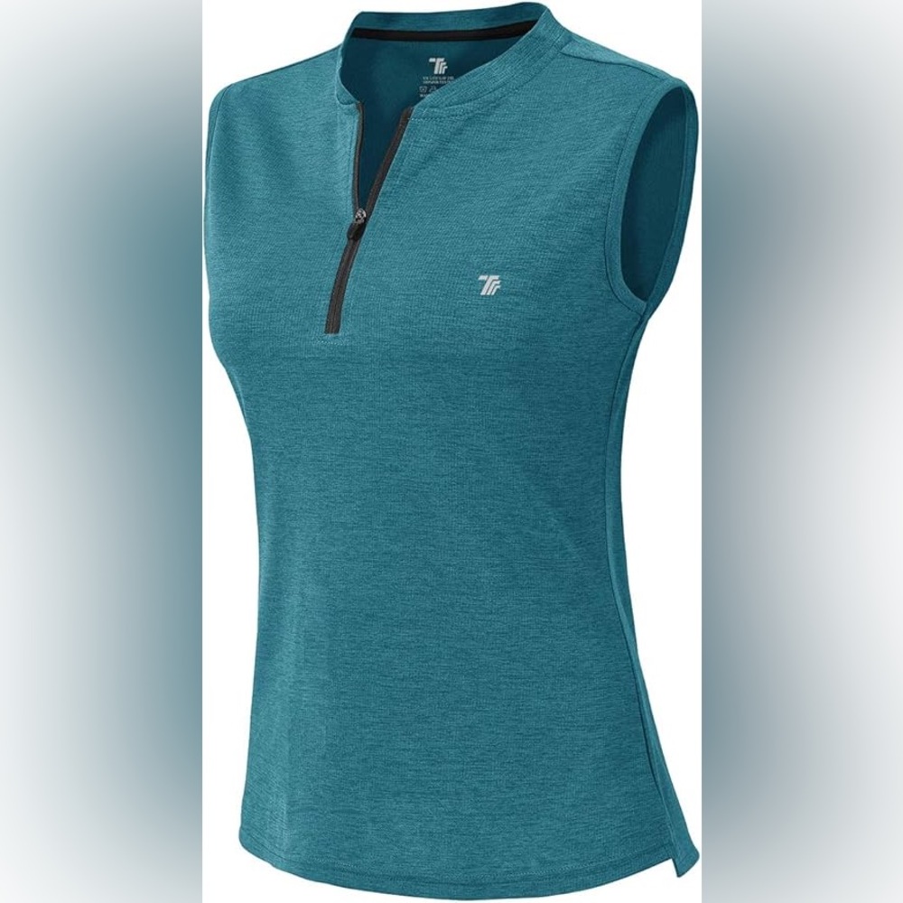 NWT Women's Athletic Top 1/4 Zip Collarless Dry Fit UPF 50+